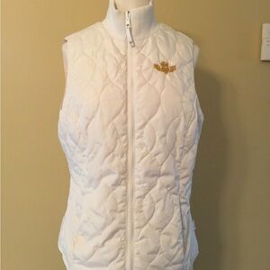 Devon & Jones White Jacket with Pink Striped Lining